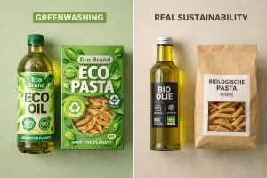 Visuele gids hoe herken je greenwashing met 7 duidelijke signalen en waarschuwingssignalen