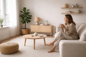 Illustratie met praktische tips voor minder consumeren en bewuster shoppen